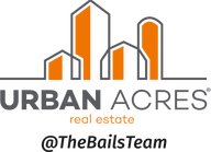 Urban Acres Real Estate Logo with @TheBailsTeam tagline